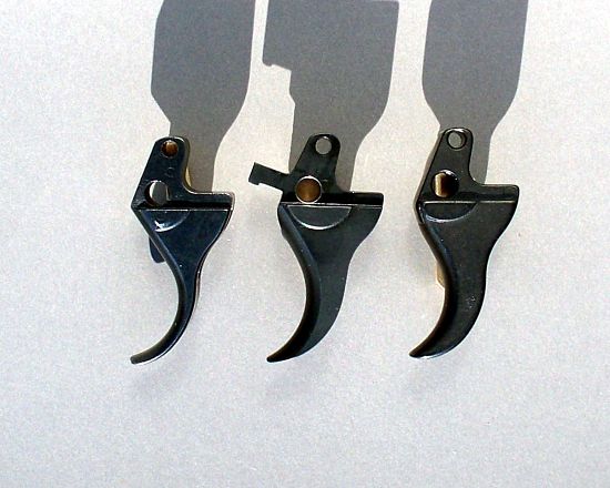 (from left to right) SIG Short Trigger, Grayguns P-SPIT, SIG Standard Trigger