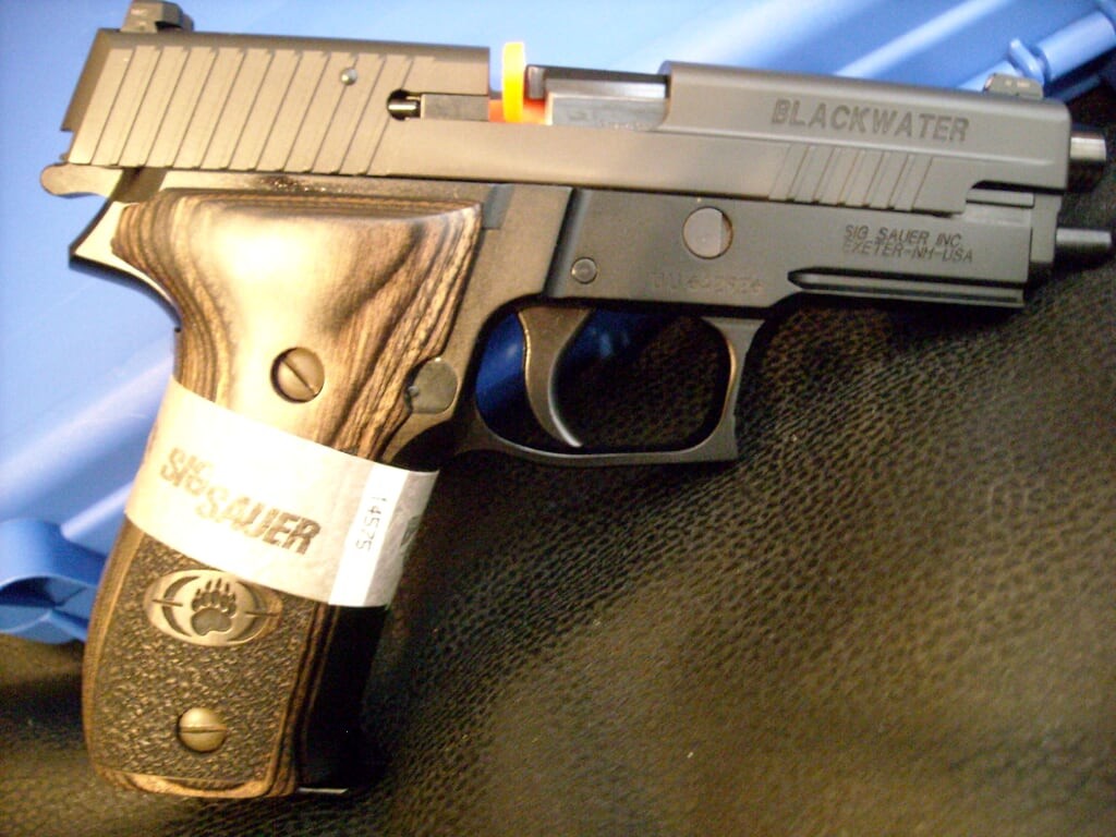 Late-run P226 Blackwater with updated inscription on the slide