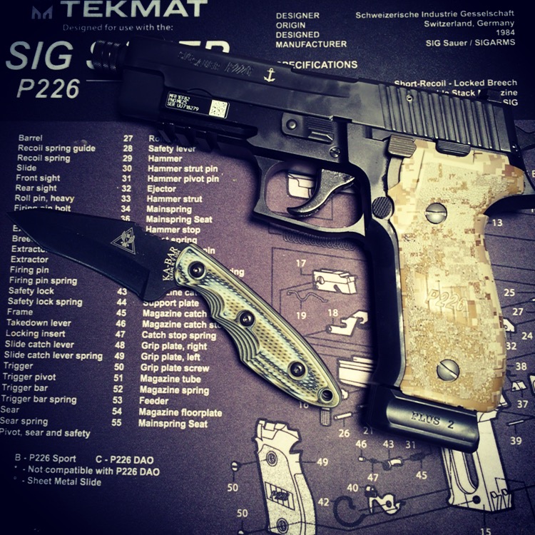 Digital Camo grips on a SIG P226 MK25