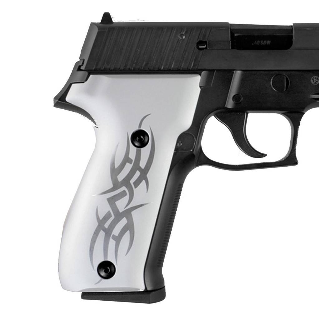 P226 aluminum grips with tribal pattern