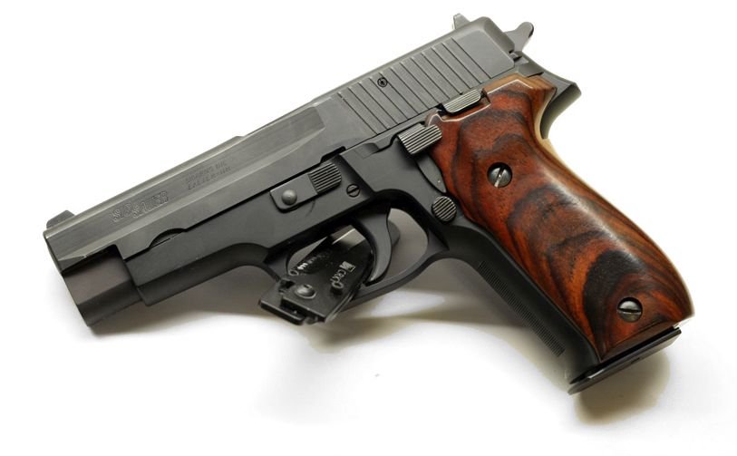 SIG P226 with smooth wood grips