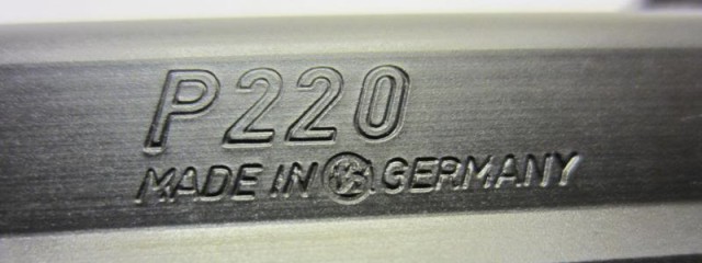 P220 with Sauer triskelion logo peen mark