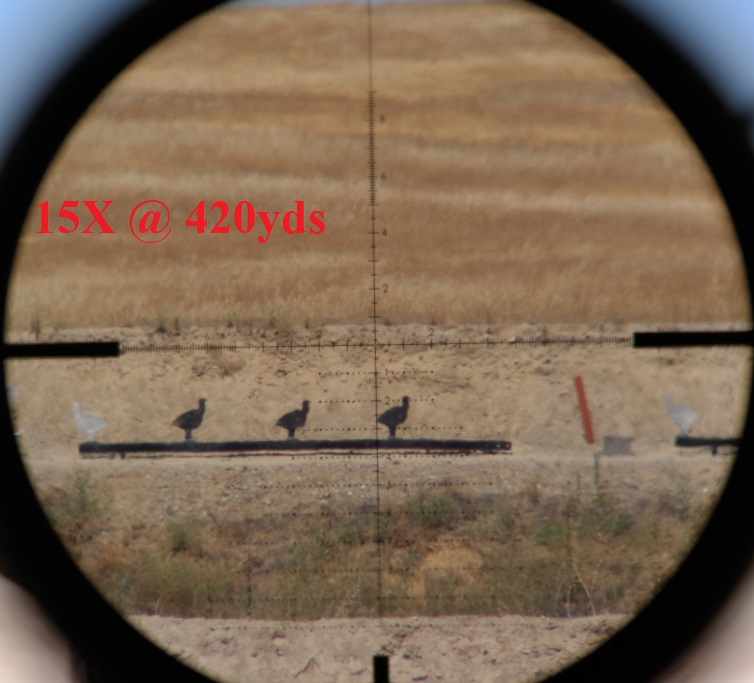 15x magnification at 420 yards