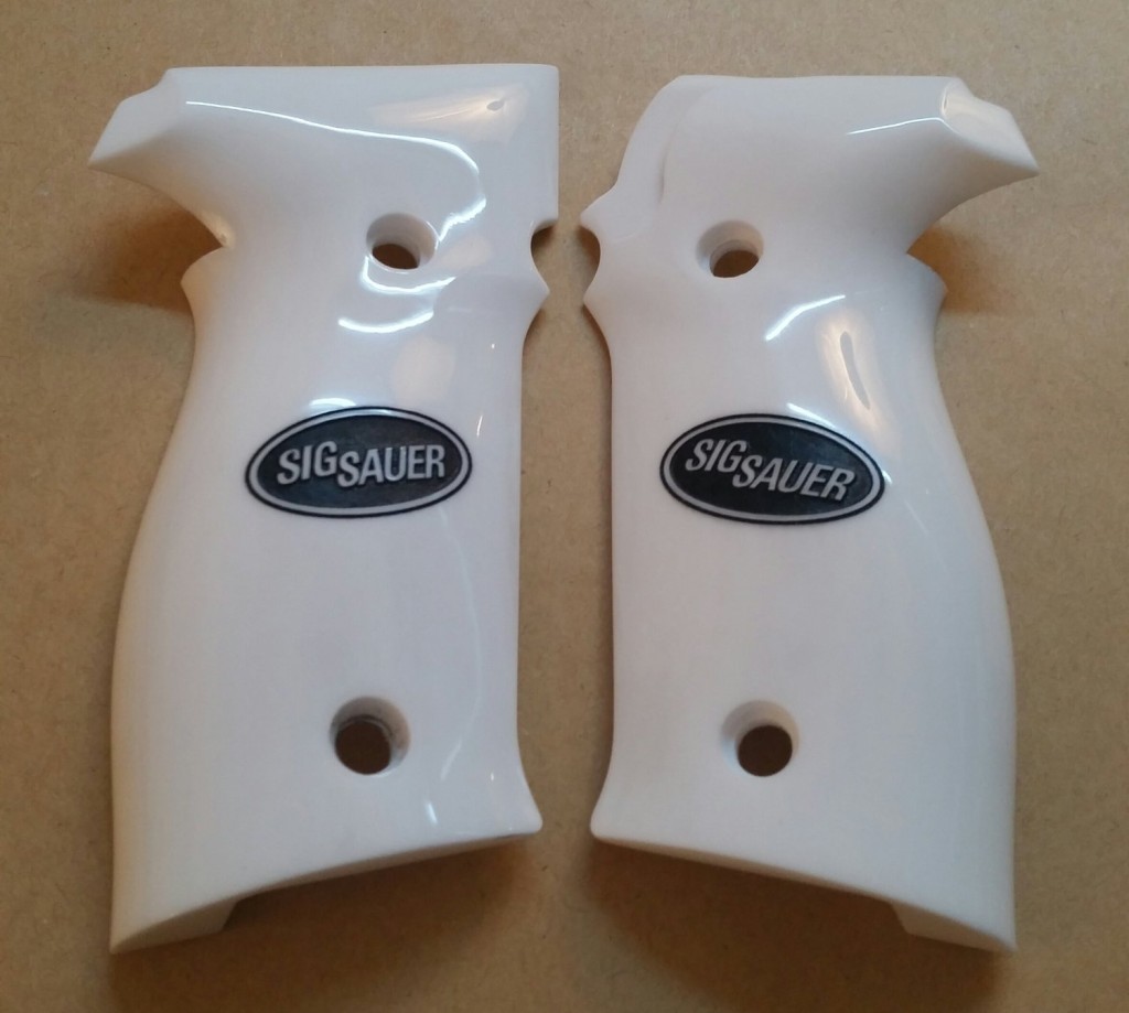Smooth white P226 grips