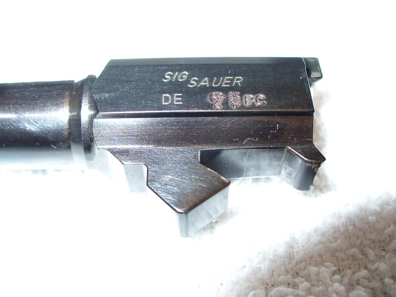 SIG P220 proofed barrel with a BC (2012) date code