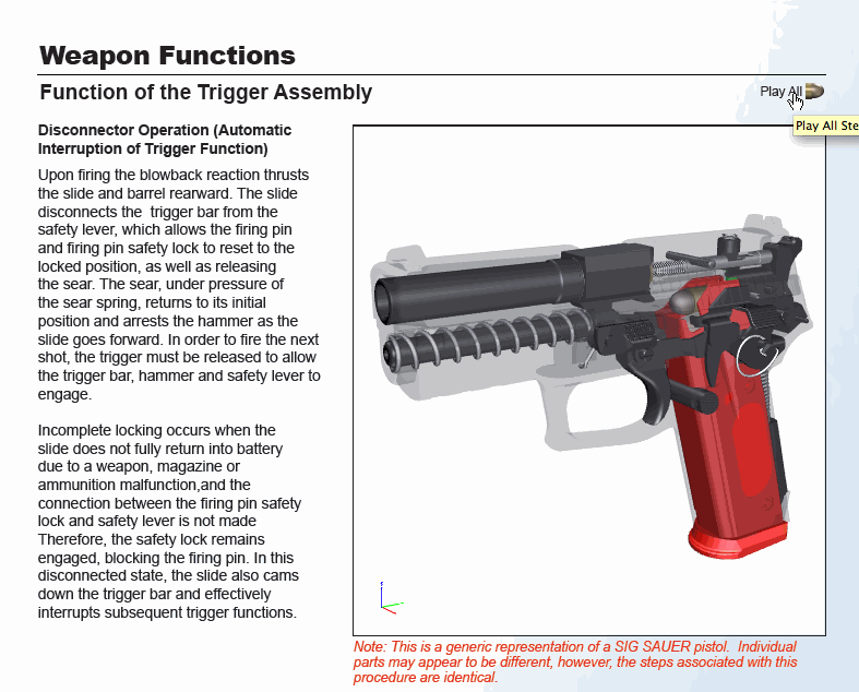 Animated SIG Sauer Disconnector Operation (Automatic Interruption of Trigger Function)