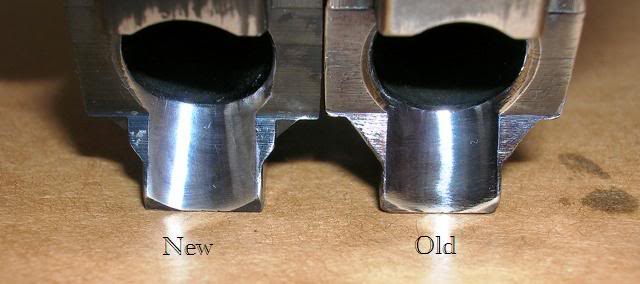 Side-by-side new vs. old SIG P6 feed ramps 